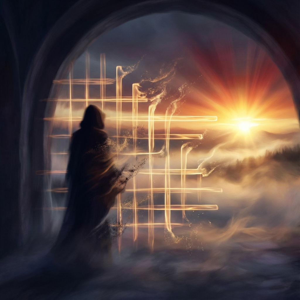 Siluetă în spatele gratiilor simbolice - visul cu închisoarea și eliberarea