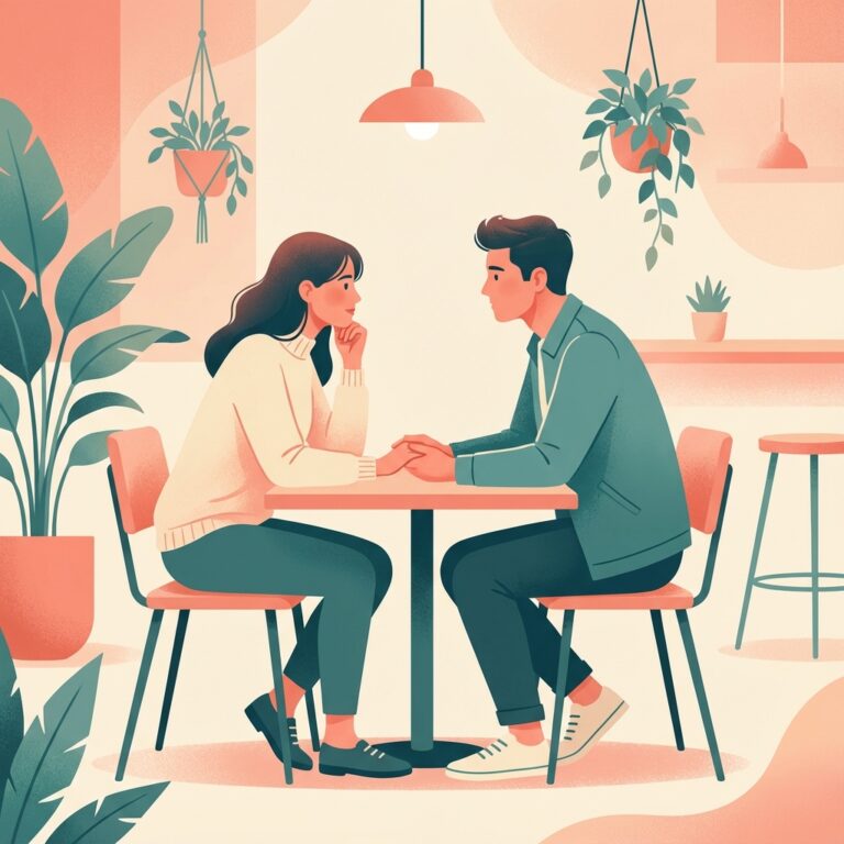 Cuplu în conversație sinceră despre relații și trecut sentimental