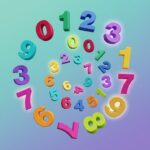 Cifre distincte matematică - numere colorate 0-9 ilustrație educativă