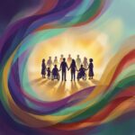 Ce înseamnă queer: nu e același lucru cu gay Siluete diverse unite sub culorile curcubeului - simbolul comunității queer