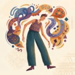 Ilustrație creativă reprezentând sensul lui janghină în limba română