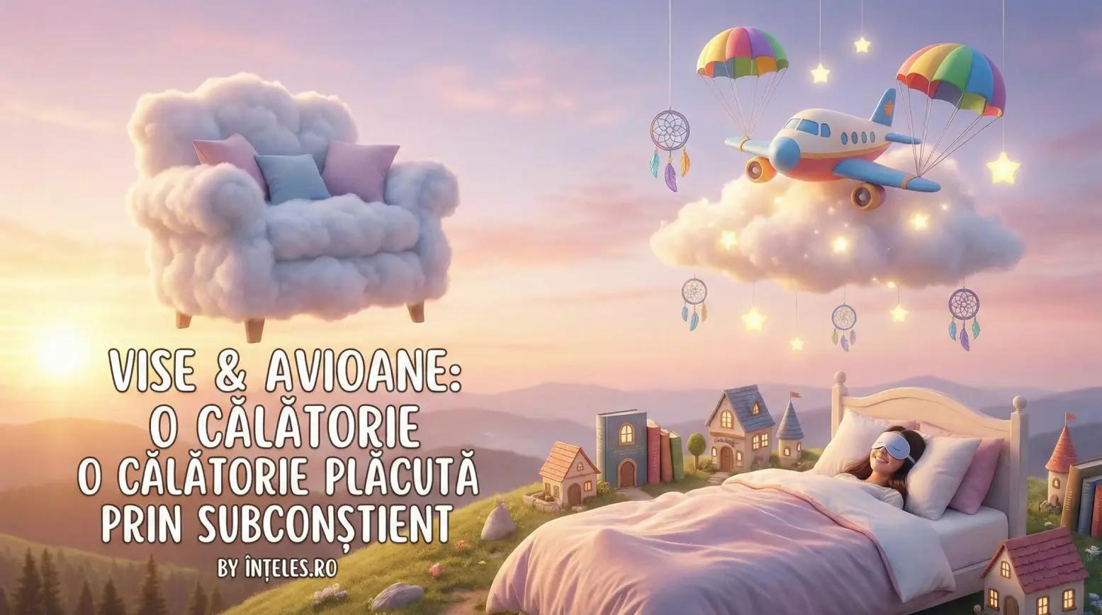 Ilustrație grafică pentru visul în care se prăbușește un avion
