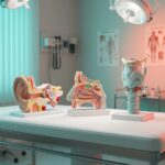 Modele anatomice separate pentru ureche nas și gât pe masă medicală