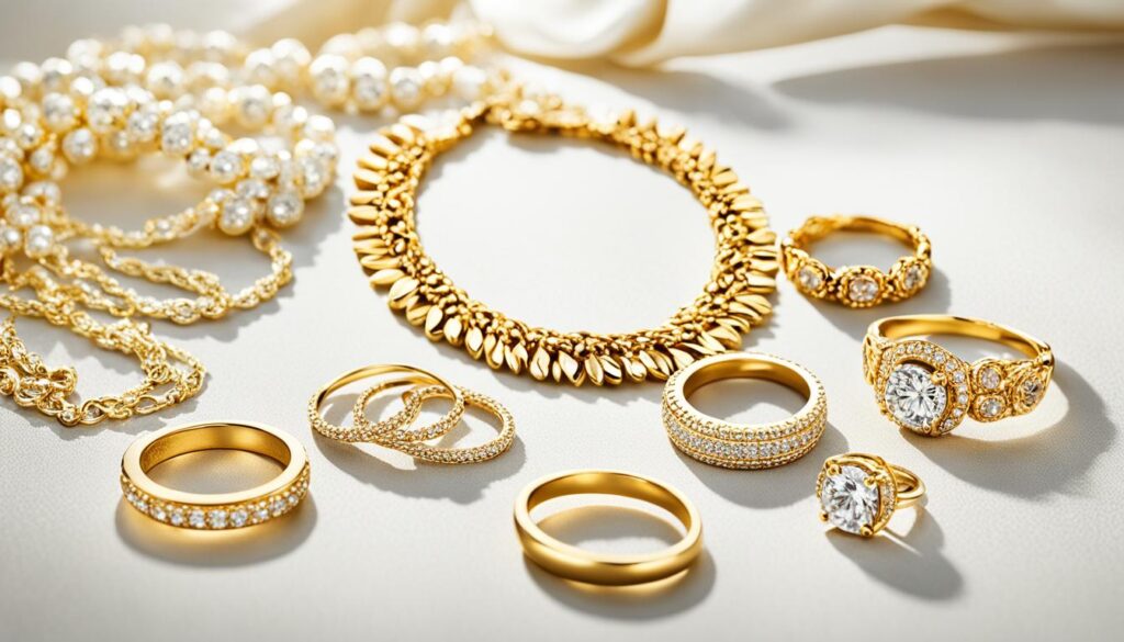 coliere, cercei și inele din aur