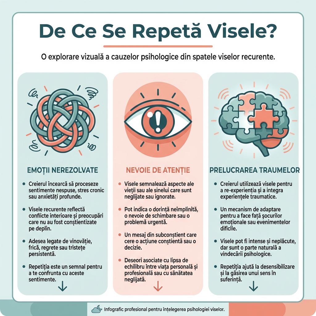 Infografic: De ce se repetă visele - cauze psihologice