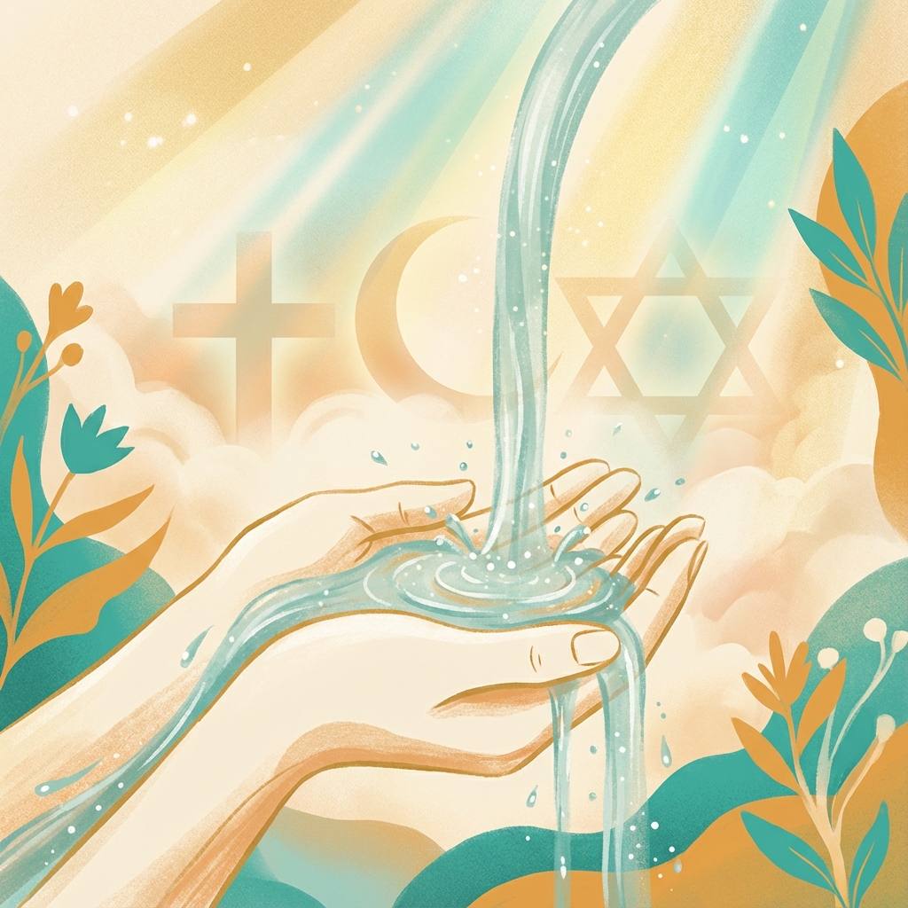 Mâini sub apă curgătoare - ritualul ablutiunii și purificării spirituale în diferite religii