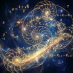 Ce este matematica - ilustrație abstractă cu spirala Fibonacci și ecuații matematice