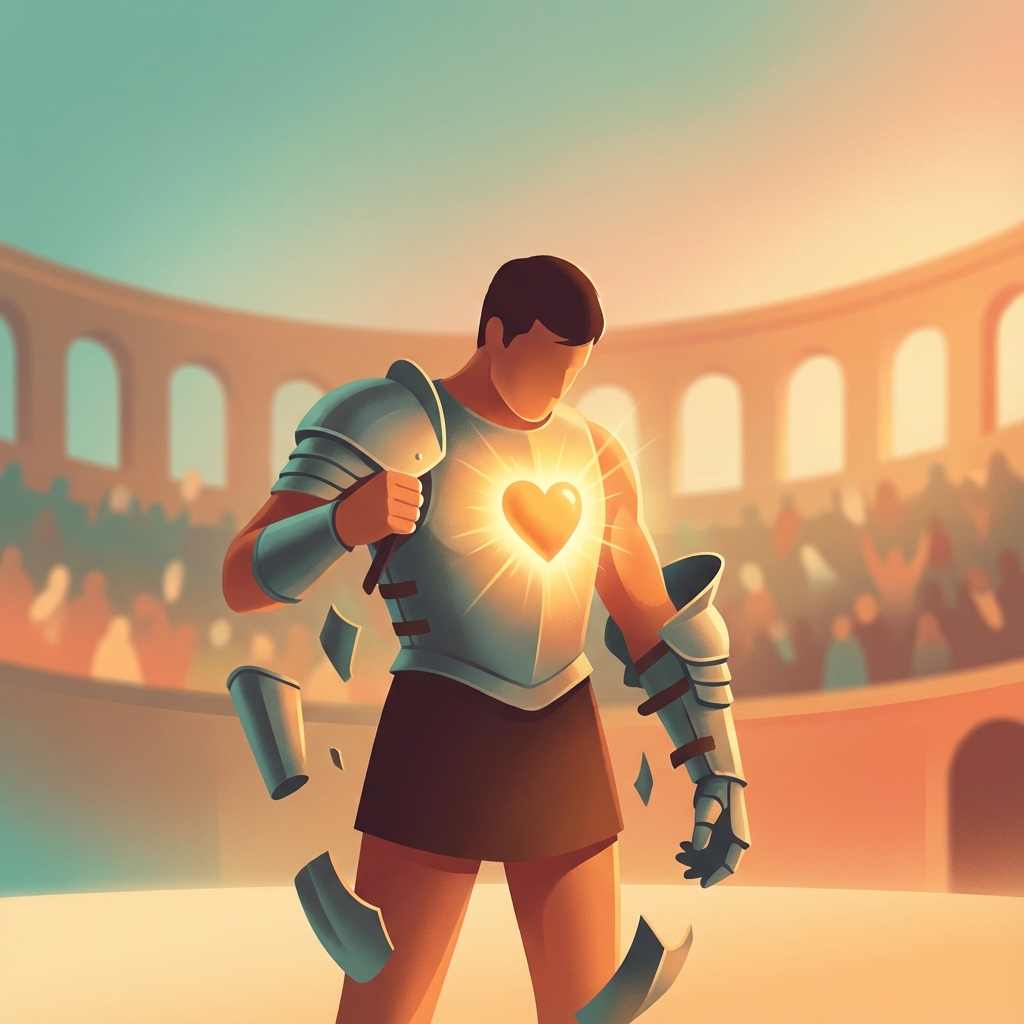 Ilustratie despre curajul de a fi vulnerabil si autentic