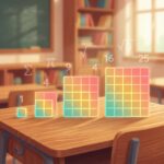 Ce înseamnă pătrat perfect? Definiție, exemple și proprietăți Pătrate perfecte ilustrate cu formații geometrice colorate în gradiente de teal, auriu și coral