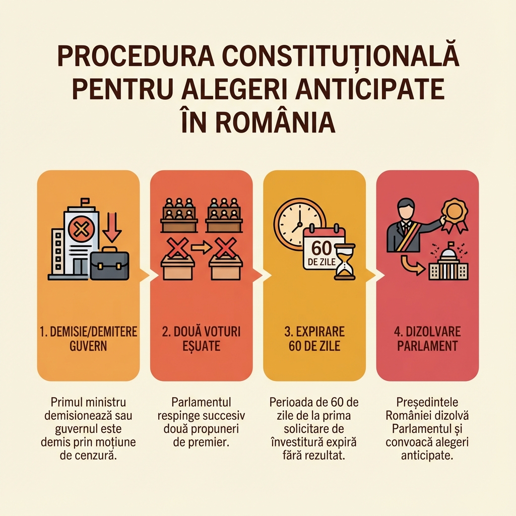 Infografic procedura alegeri anticipate Romania