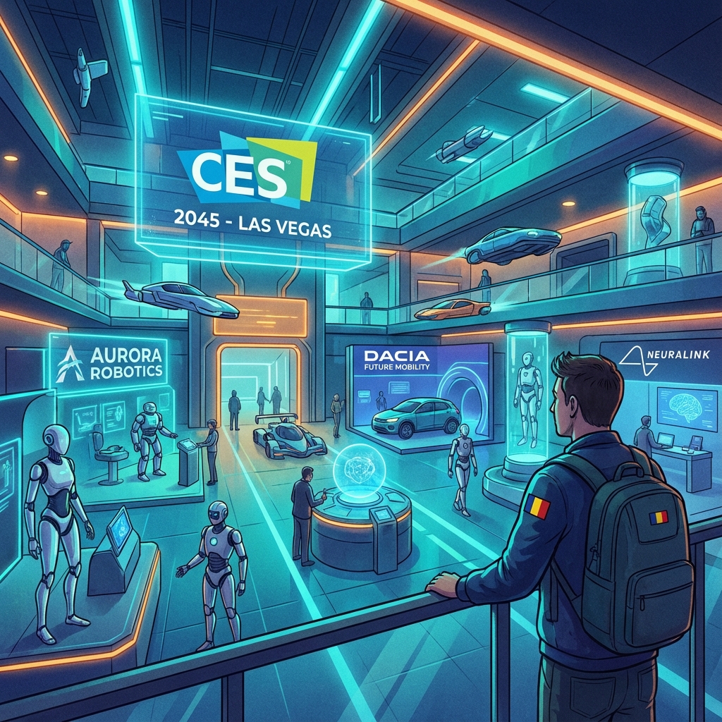 Expoziție CES Consumer Electronics Show Las Vegas cu tehnologie futuristă și inovații