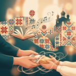 Cultura românească reprezentată prin motive traditionale, carte, muziča și transmiterea tradițiilor