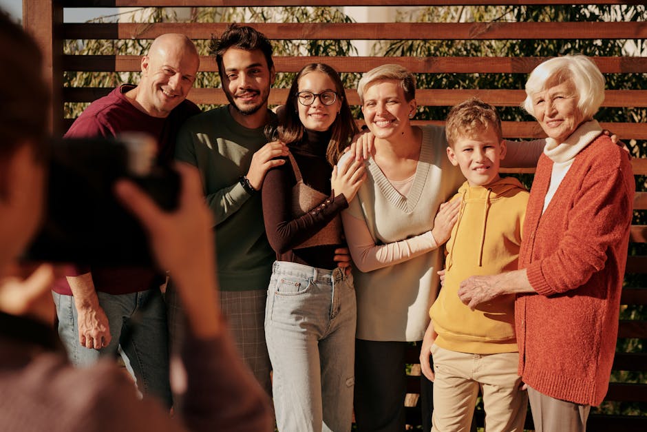 Familie cu mai multe generații reprezentând legătura dintre predecesori și urmași