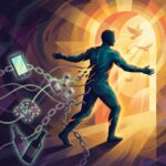 Ce Înseamnă Adicție: Definiție, Tipuri și Semne de Alarmă Adicție - ilustrație simbolică a eliberării de dependență