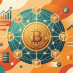 Ilustrație editorială despre ce inseamna Bitcoin și rețeaua blockchain