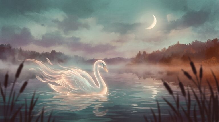 Lebădă pe lac în lumină onirică - interpretare vis