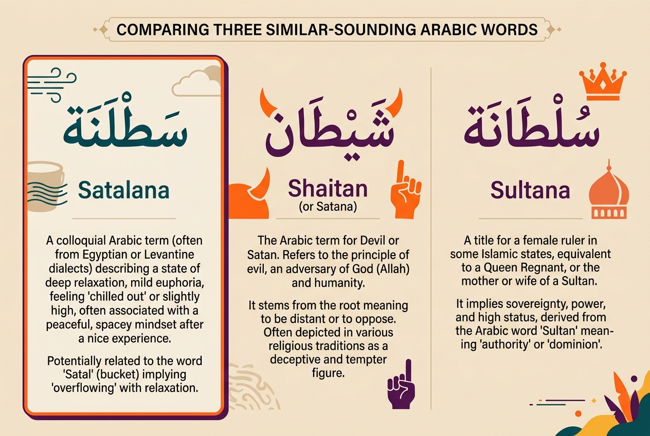 Satalana vs Satana vs Sultana - comparatie etimologica