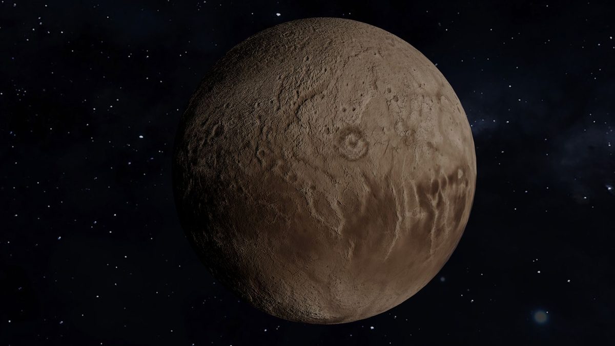 Ilustrație astronomică cu o planetă misterioasă în spațiu